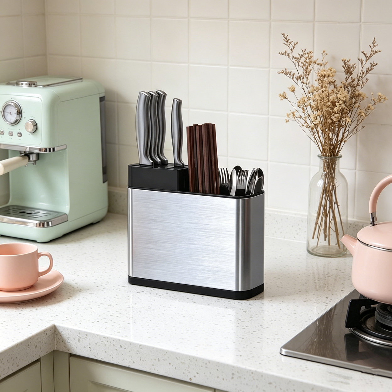 Kitchen Cutlery Holder Knife Block Storage Rack Organizer Utensils Chopstick Box