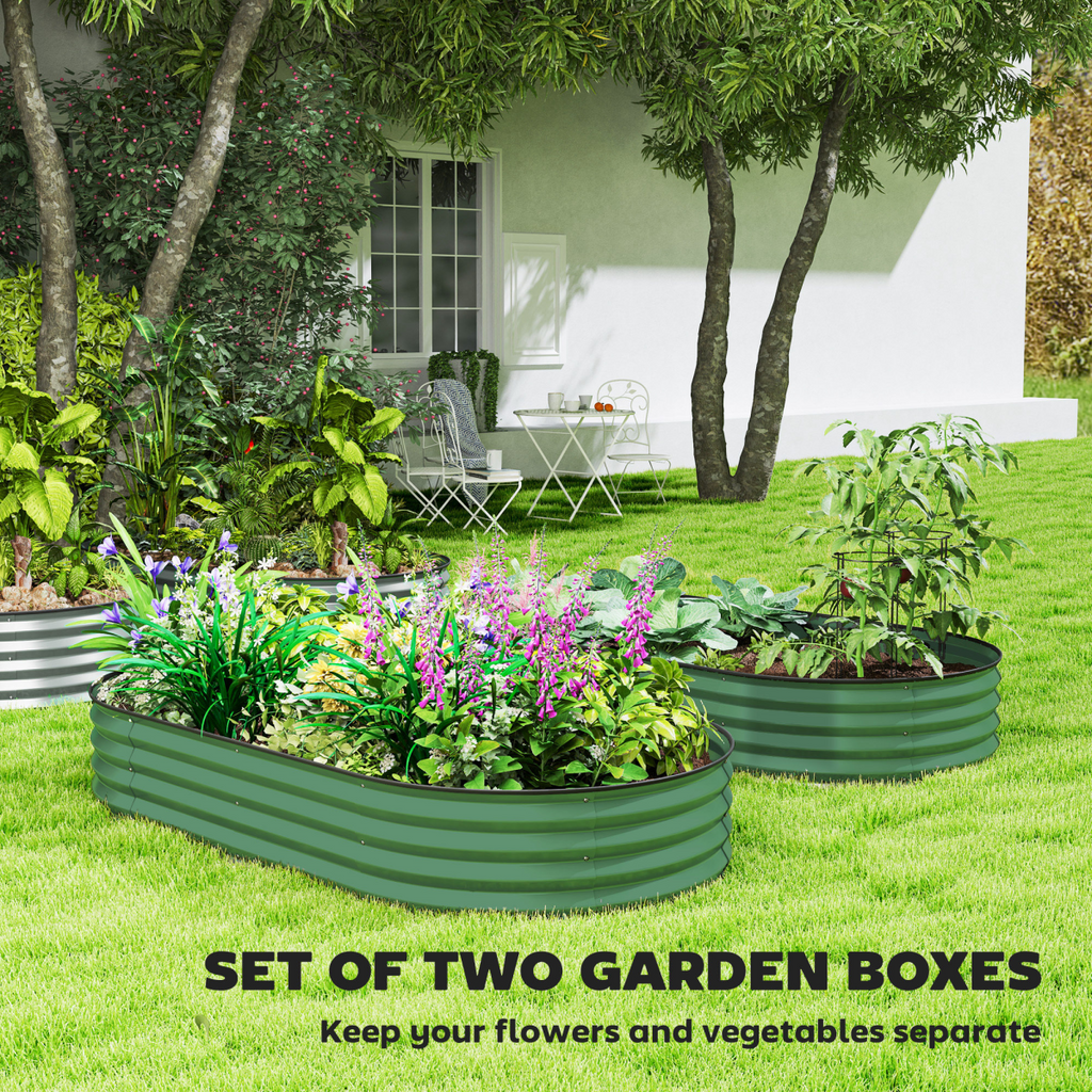 Garden Raised Planters Set - Durable Galvanised Steel for Outdoor Use