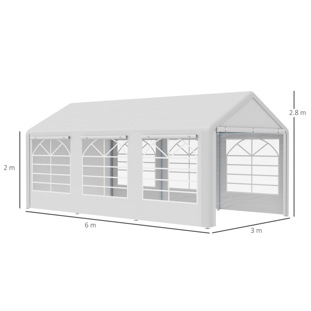 20 x 10  Car Tent Outdoor Car Canopy Shelter Water-Resistant Sidewall White