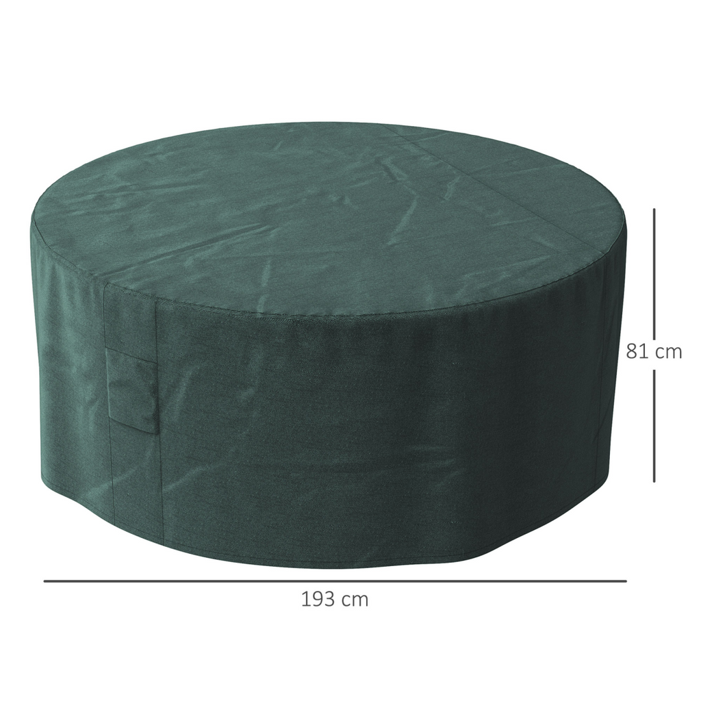 PVC Coated Large Round 600D Waterproof Outdoor Furniture Cover Green