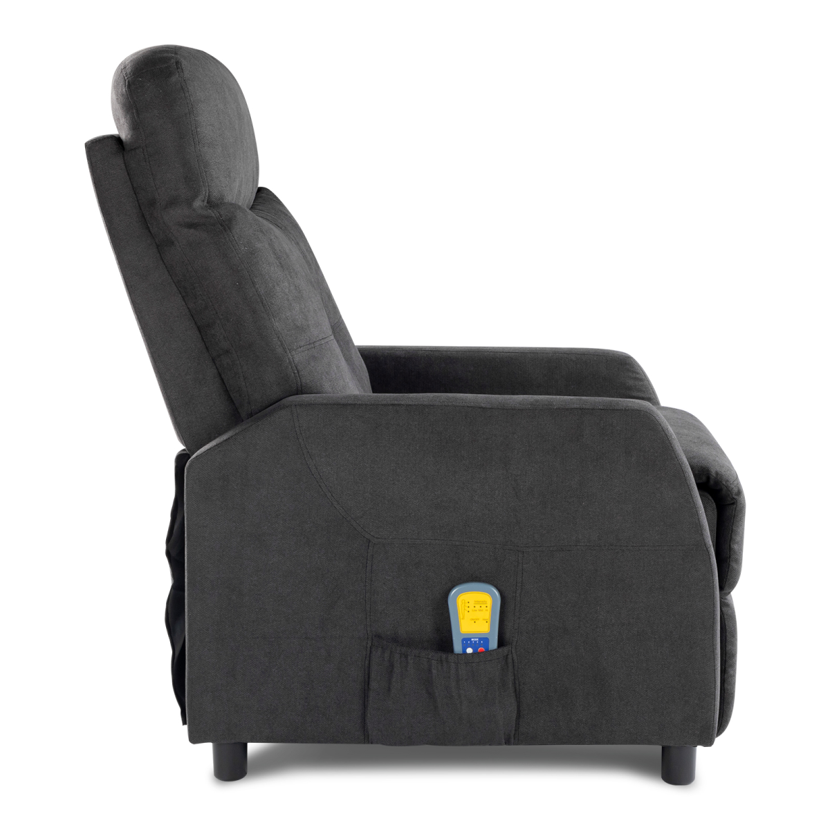 Fabric With 6-Point Massage Heating Function Electric Recliner Black