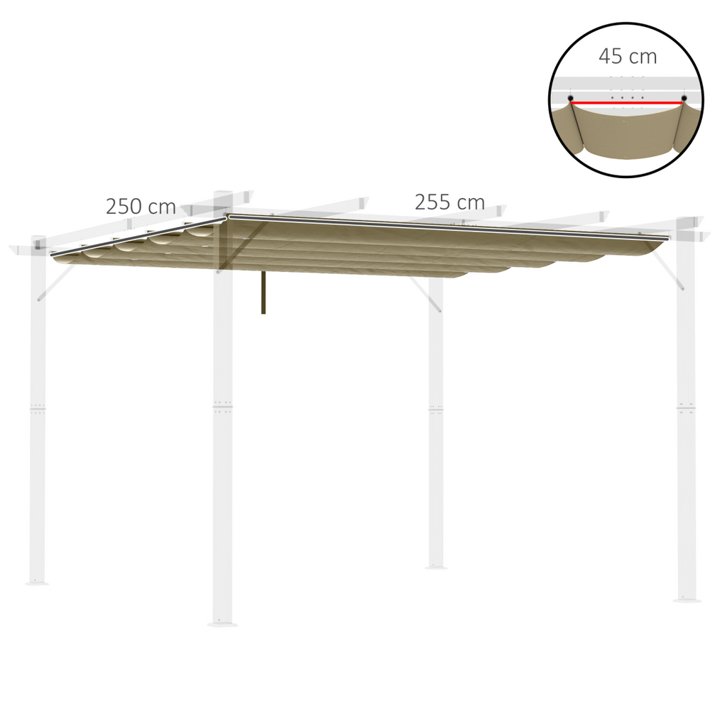 Pergola Shade Cover for 3 x 3m Pergola, Replacement Canopy Fabric Only, Tan