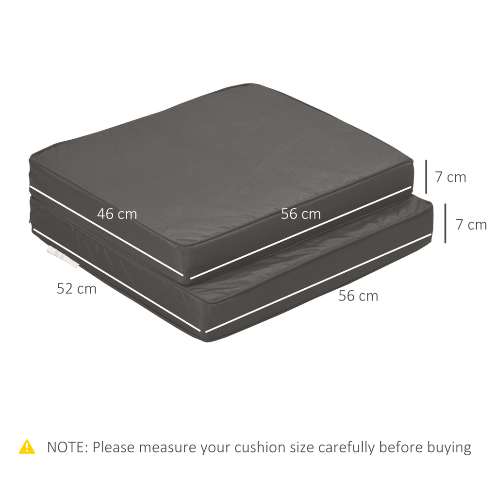 Outdoor Seat and Back Cushion Set Replacement Cushions, Dark Grey
