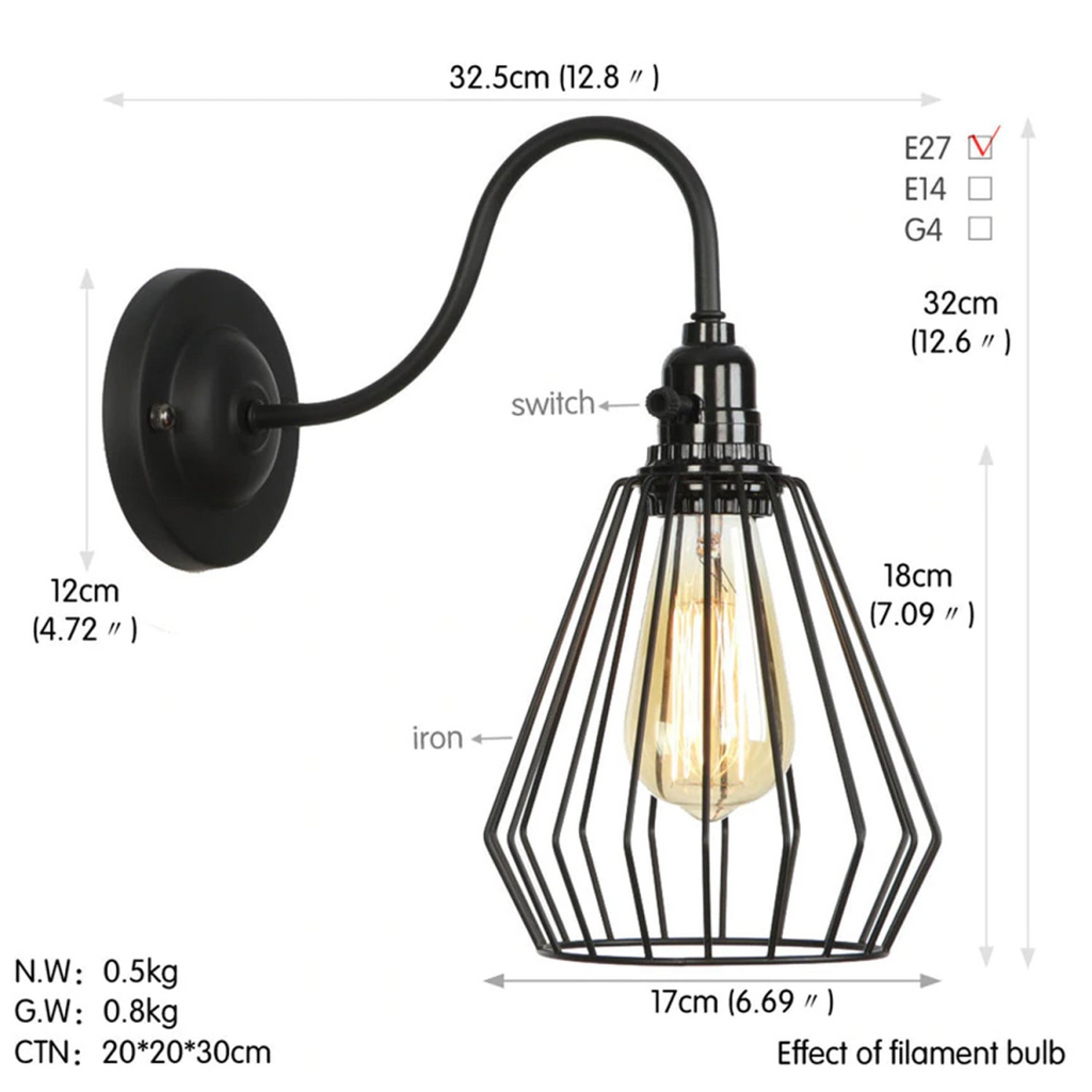 Black Cage wall lights ~2670