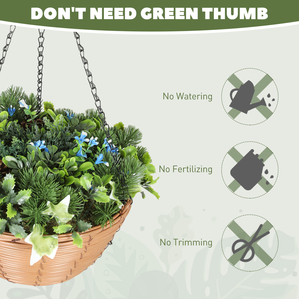 Artificial hanging basket