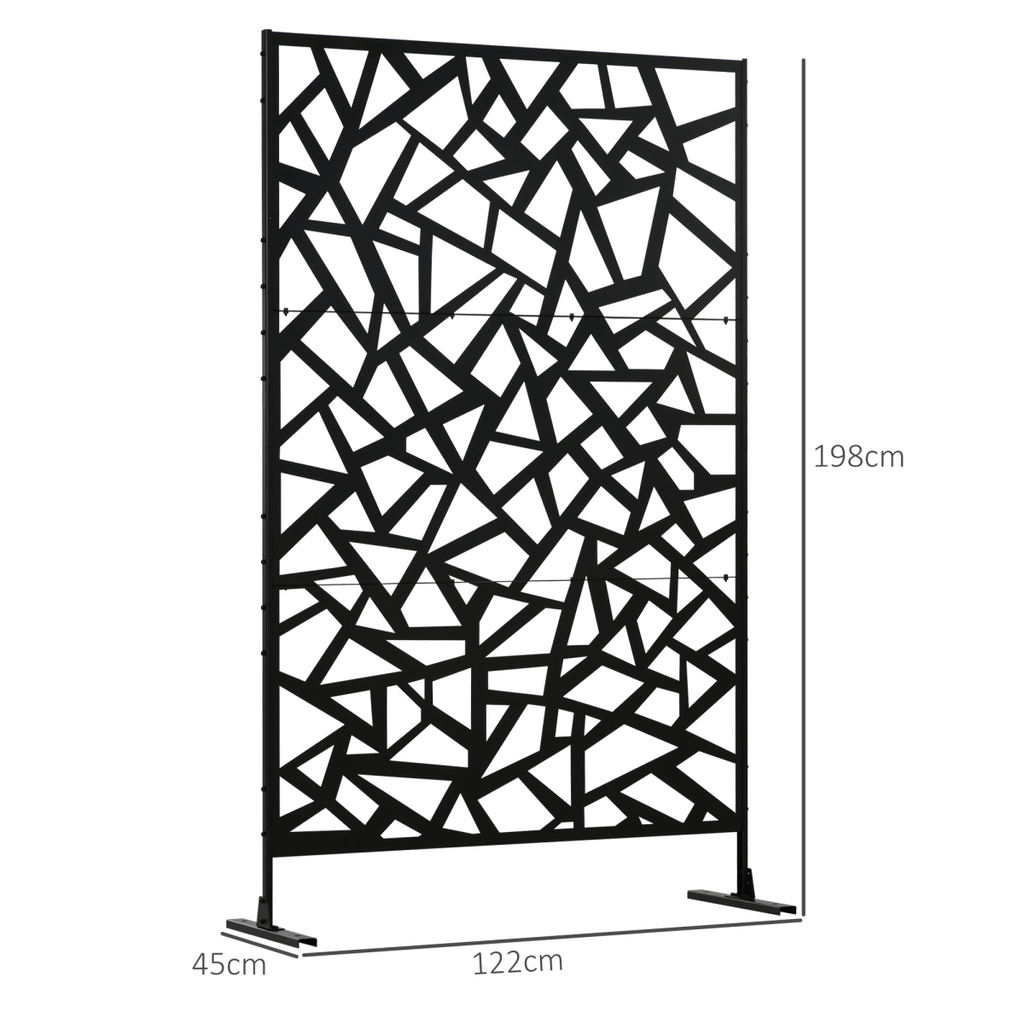 Outsunny Metal Garden Partition Screen Decorative Outdoor Divider withScrews