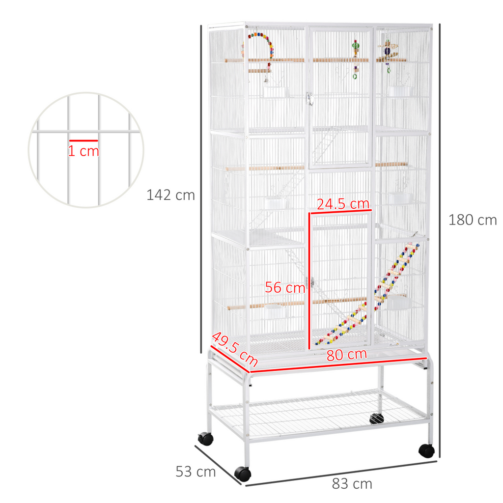 3 Tier Bird Cage W/ Stand Toy, for Canary Finch Cockatiel Parakeet Budgie