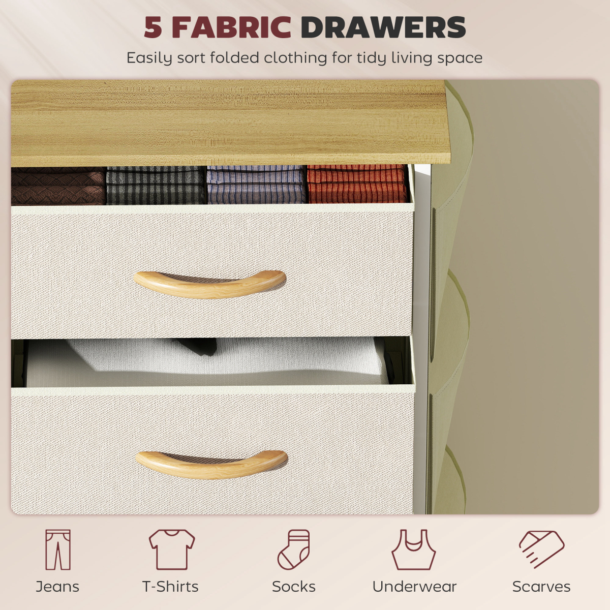 Wood Storage Chest of Drawers