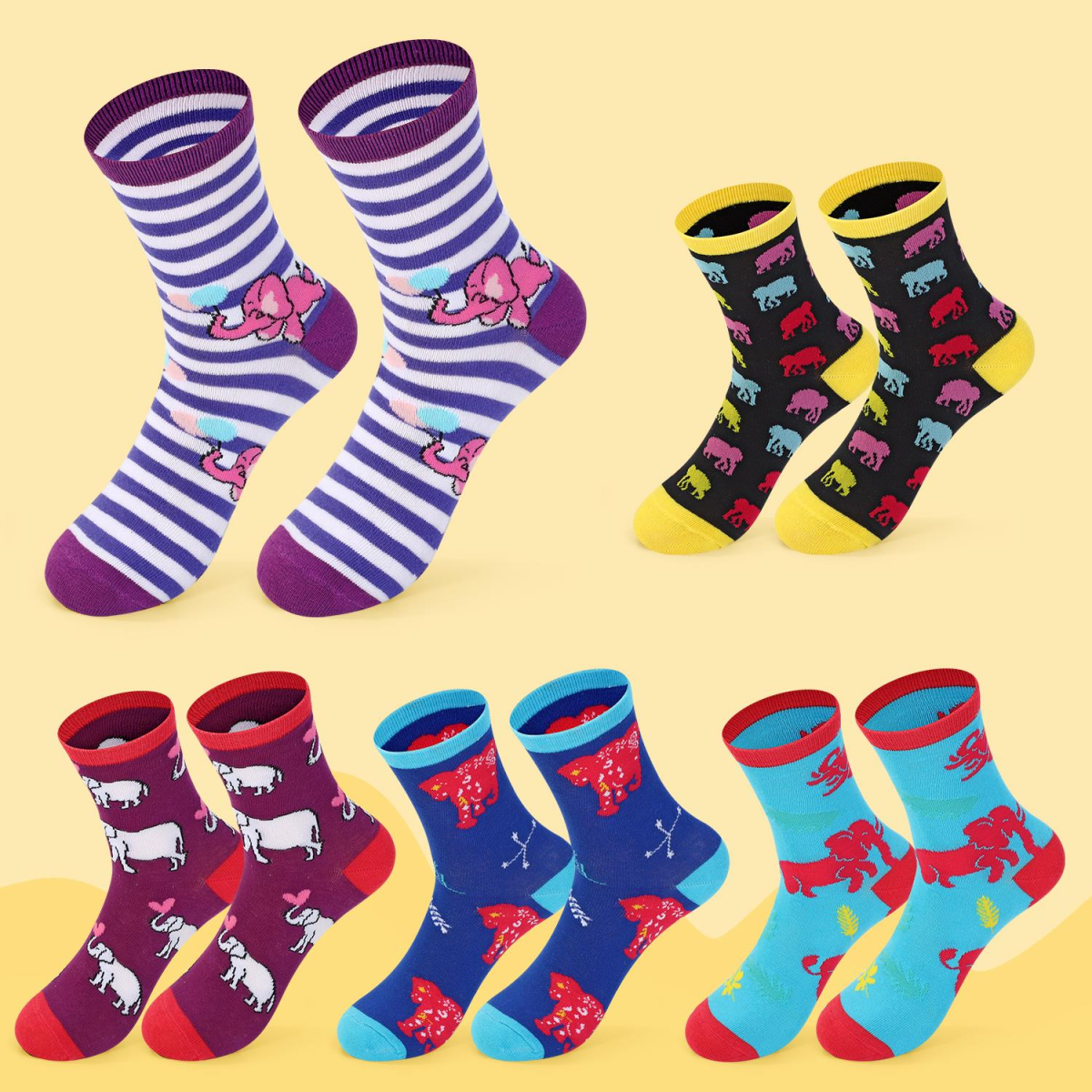 Vinsani ELEPHANT SOCKS 5pk