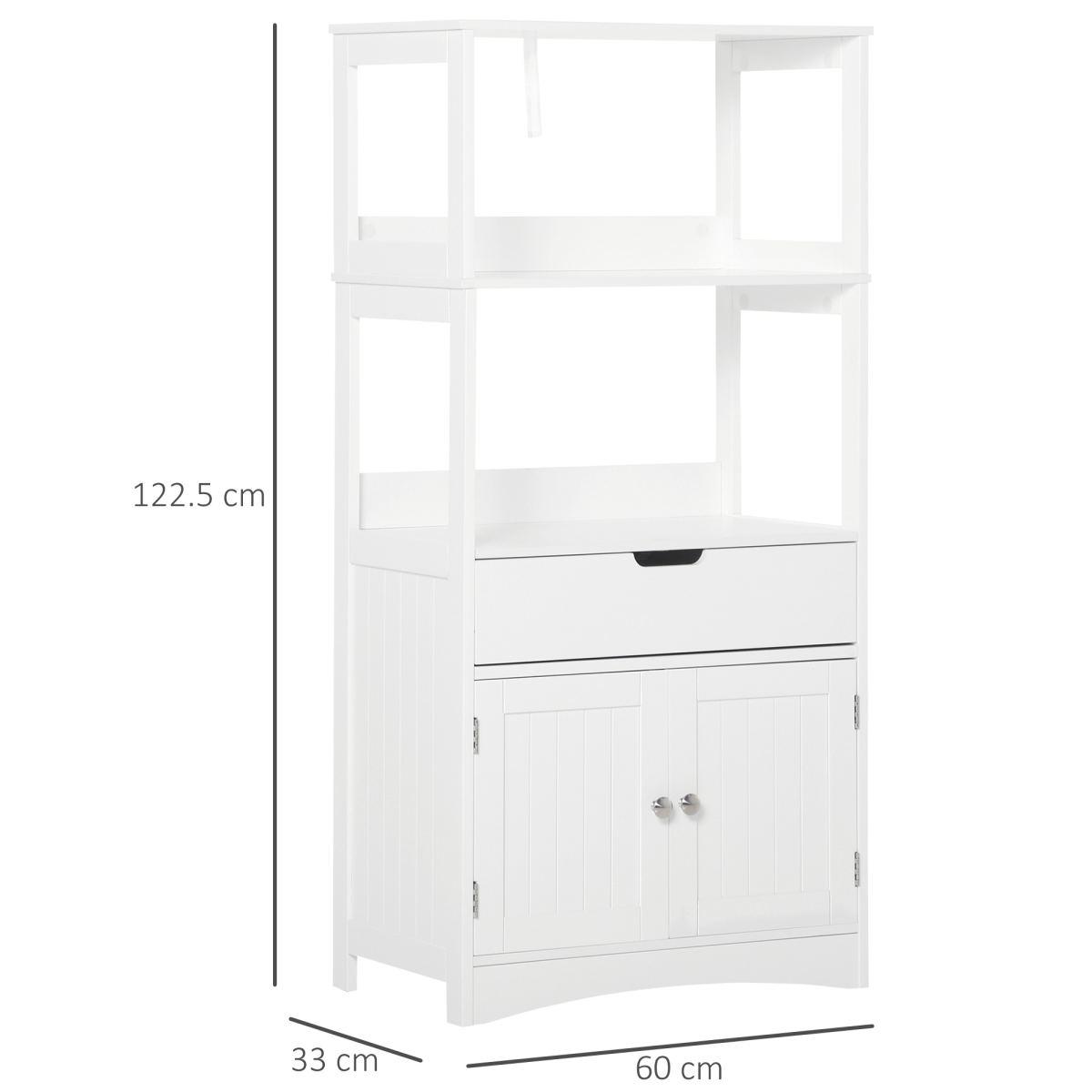 kleankin Bathroom Floor Storage Cabinet Kitchen Sideboard Standing Unit  Doors