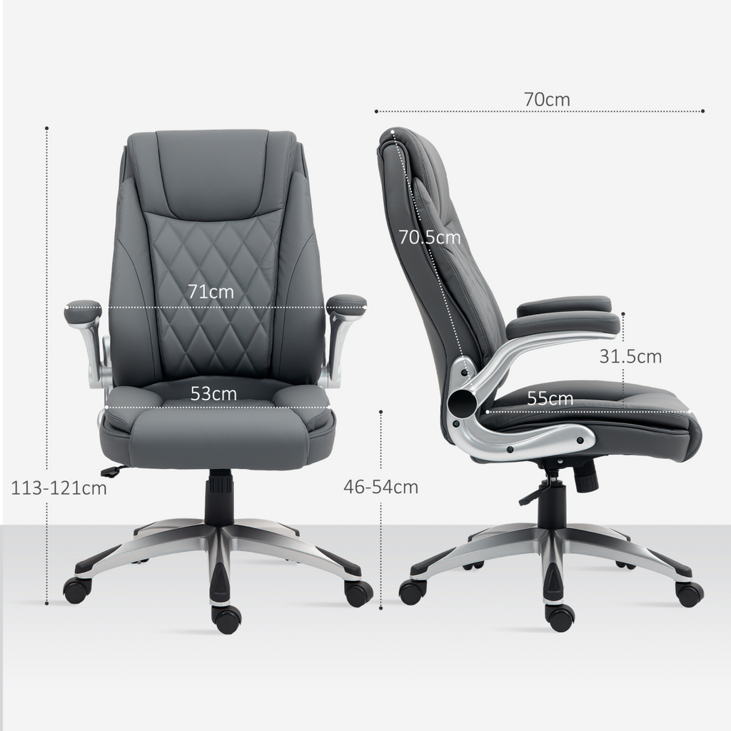 Vinsetto High Back Executive Office Chair Home Swivel Dark Grey