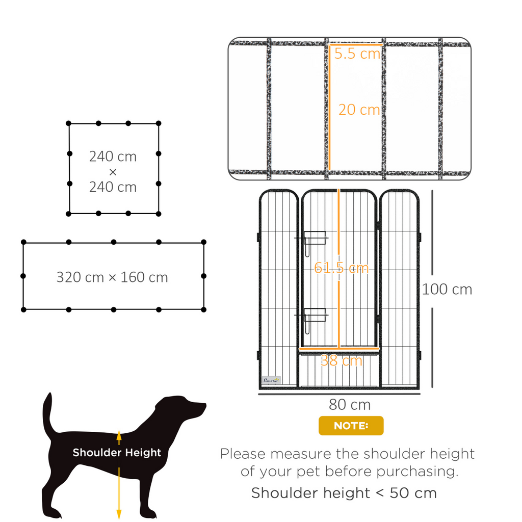 Heavy Duty Puppy Play Pen, 12 Panels Pet Exercise Pen, for Indoors, Outdoors