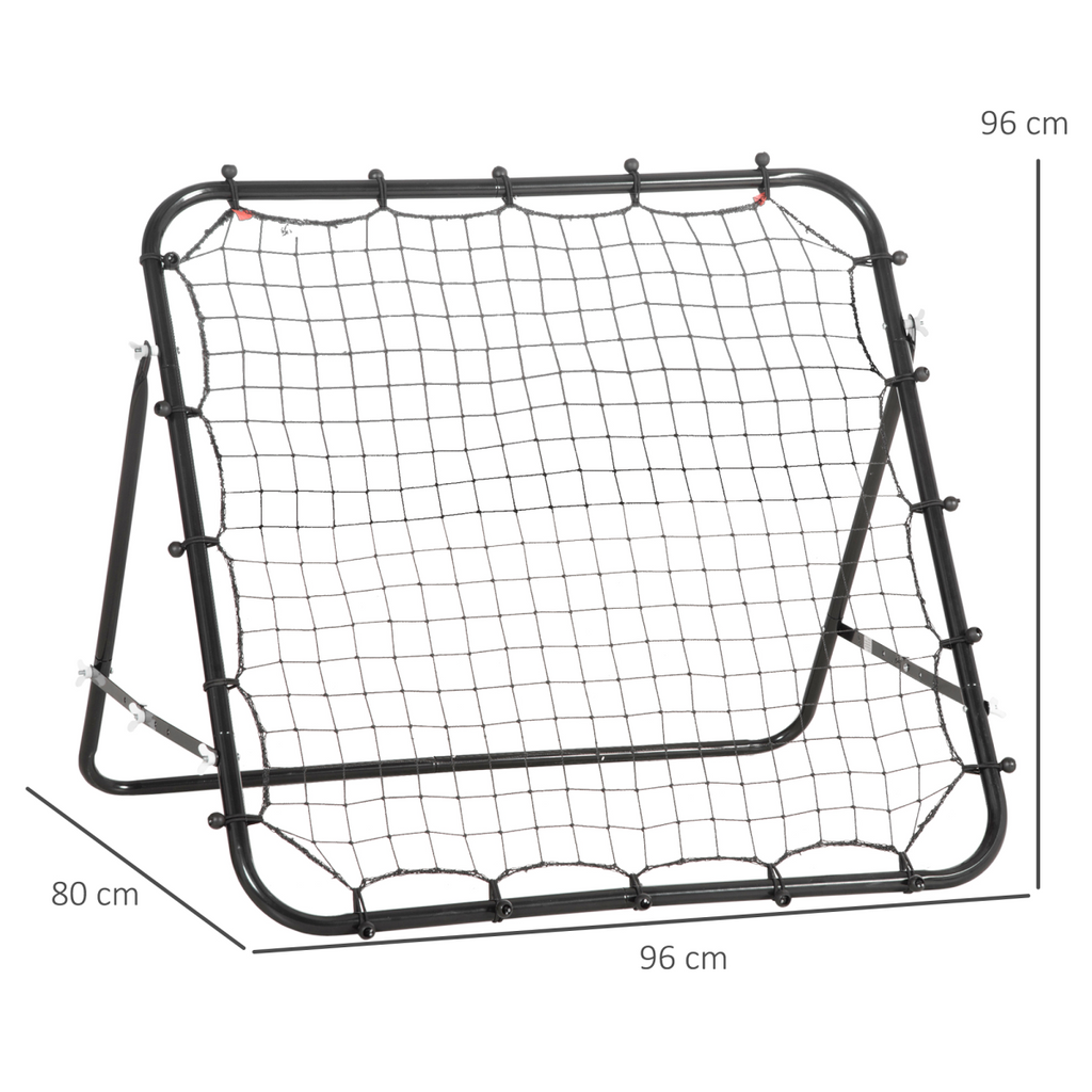 HOMCOM Rebounder Net Goal for Kids Adults Baseball Football Training Black