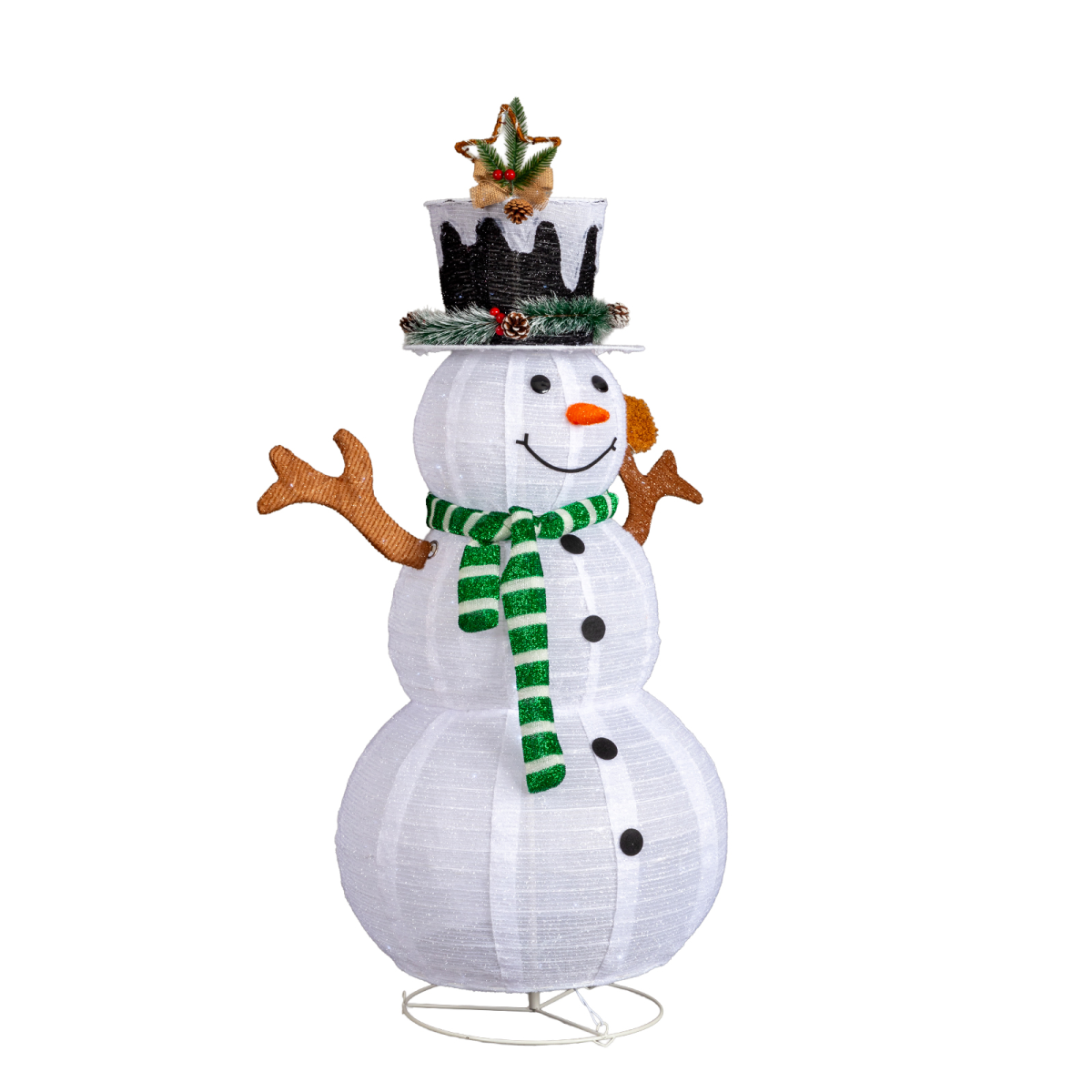 1.2M Lighted Snowman and Squirrel Christmas Yard Decorations, Pre-lit Pull Up Snowman with 120 White LEDs, for Xmas Outdoor Holiday Indoor Decor Lighted Holiday Displays, White