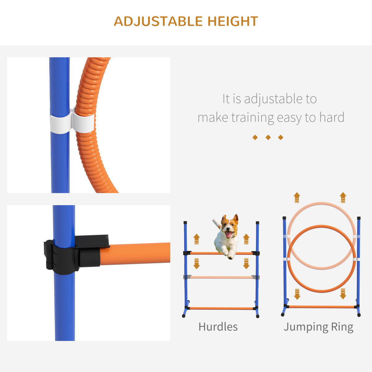 PawHut 4 Pcs Dog Agility Training Equipment, Dog Outdoor Games w/ Carry Bag