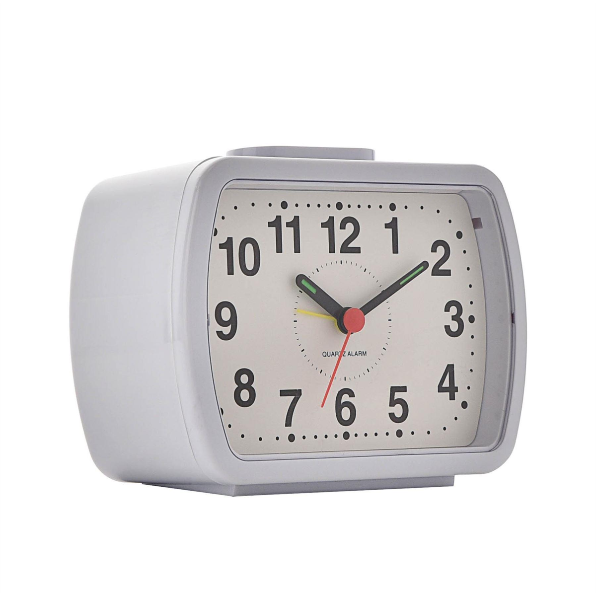 Wm.Widdop Qtz Alarm Clock Bell Oblong Wht/Green Dial 5184W