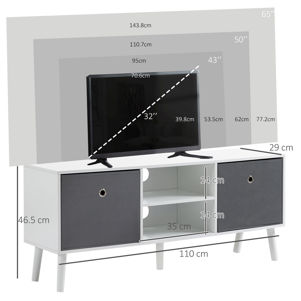 HOMCOM Modern TV Cabinet Stand w/ Shelves & Drawers, Living Room Bedroom