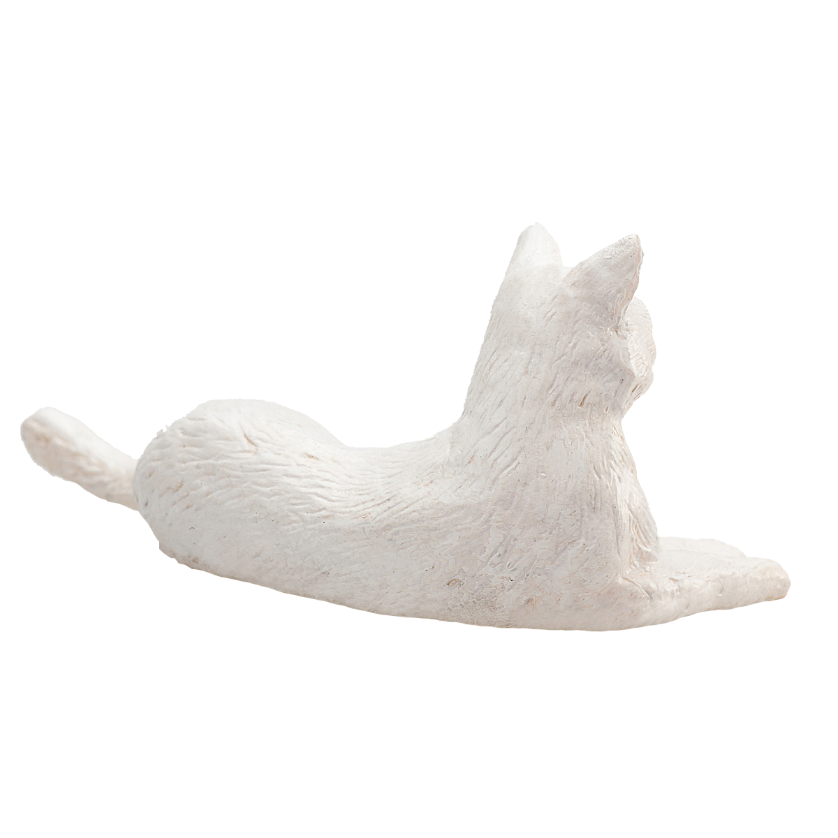 Cat Lying White Toy  Realistic Pet Figurine