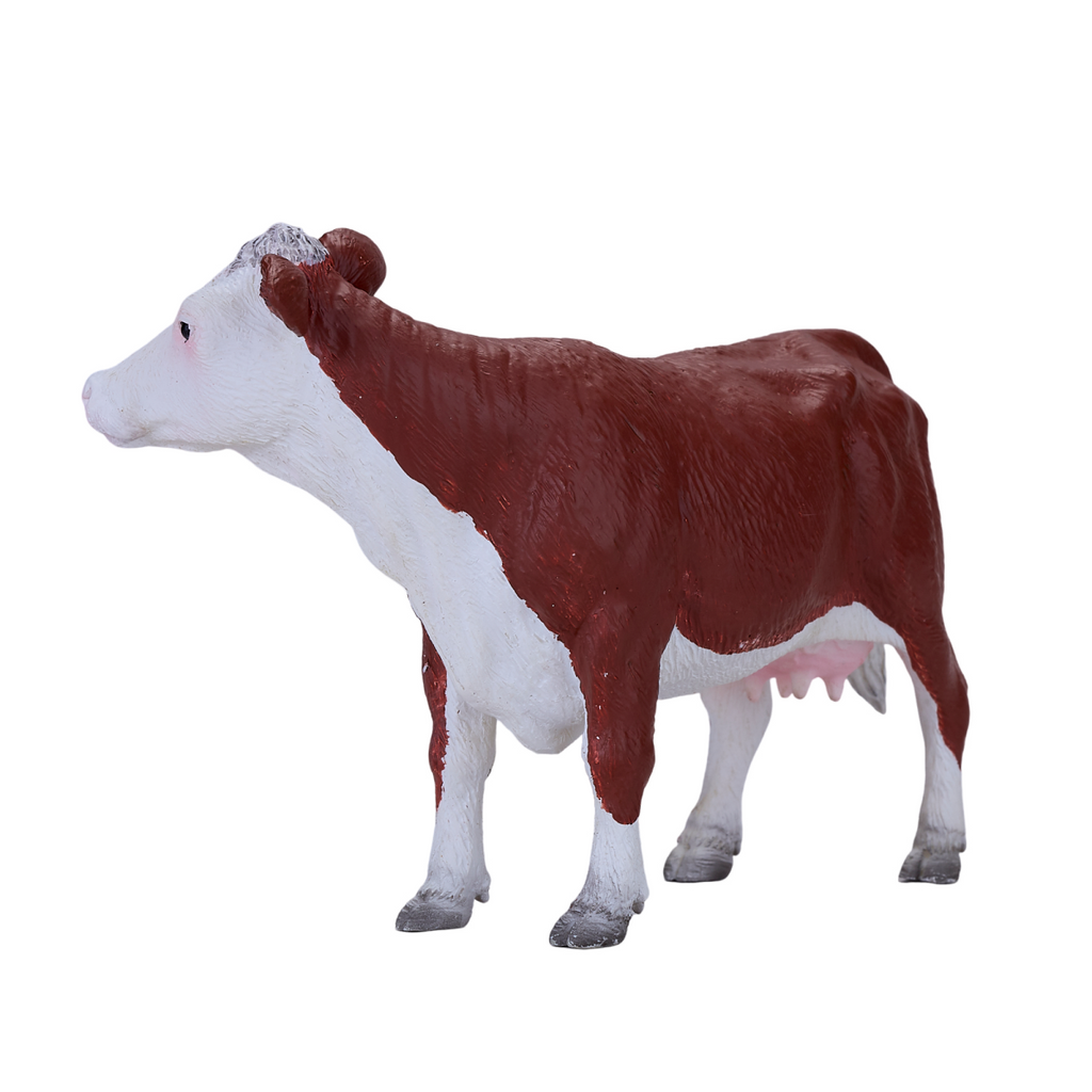 Hereford Cow Toy  Realistic Farm Animal Figurine