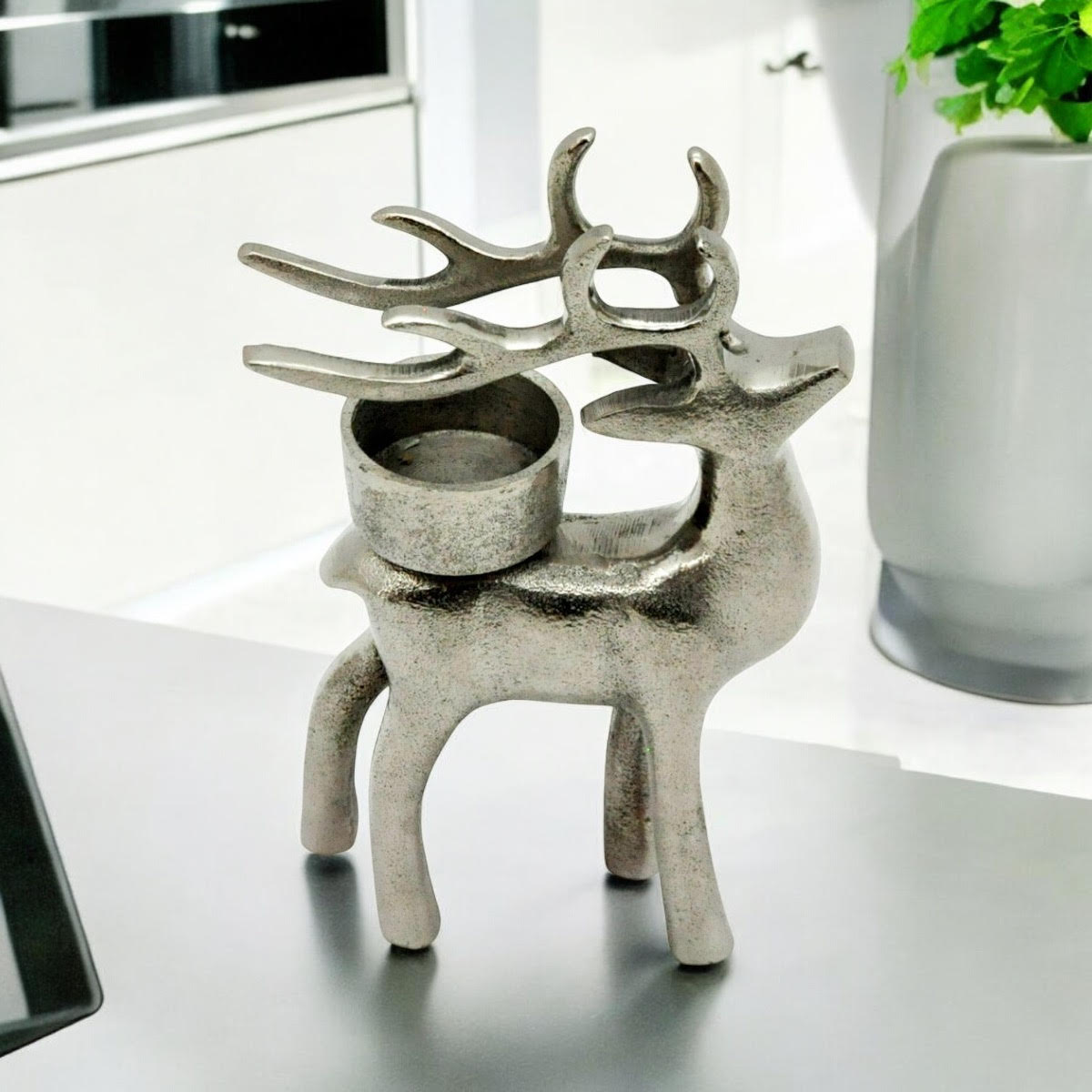 Christmas Stag Tealight Novelty Candle Holder (13 CM)