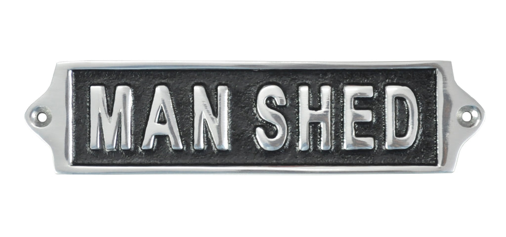 Man Shed Aluminium Cast Iron Door Sign Male Gift Wall Decor Sign 18cm