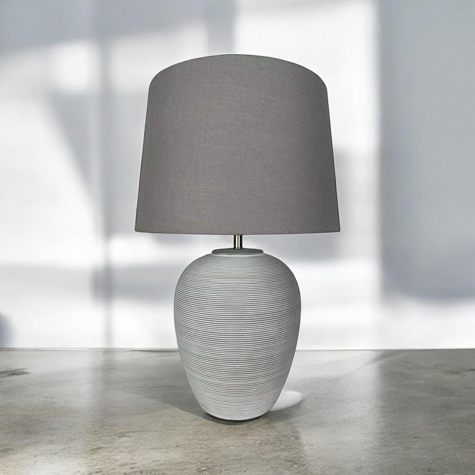 AcaciaHome Oriental Design Large Floral Ceramic Table Lamp with Drum Shade