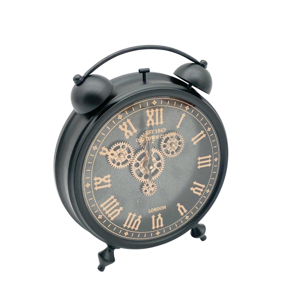 Unique Black and Gold Metal Gear Clock