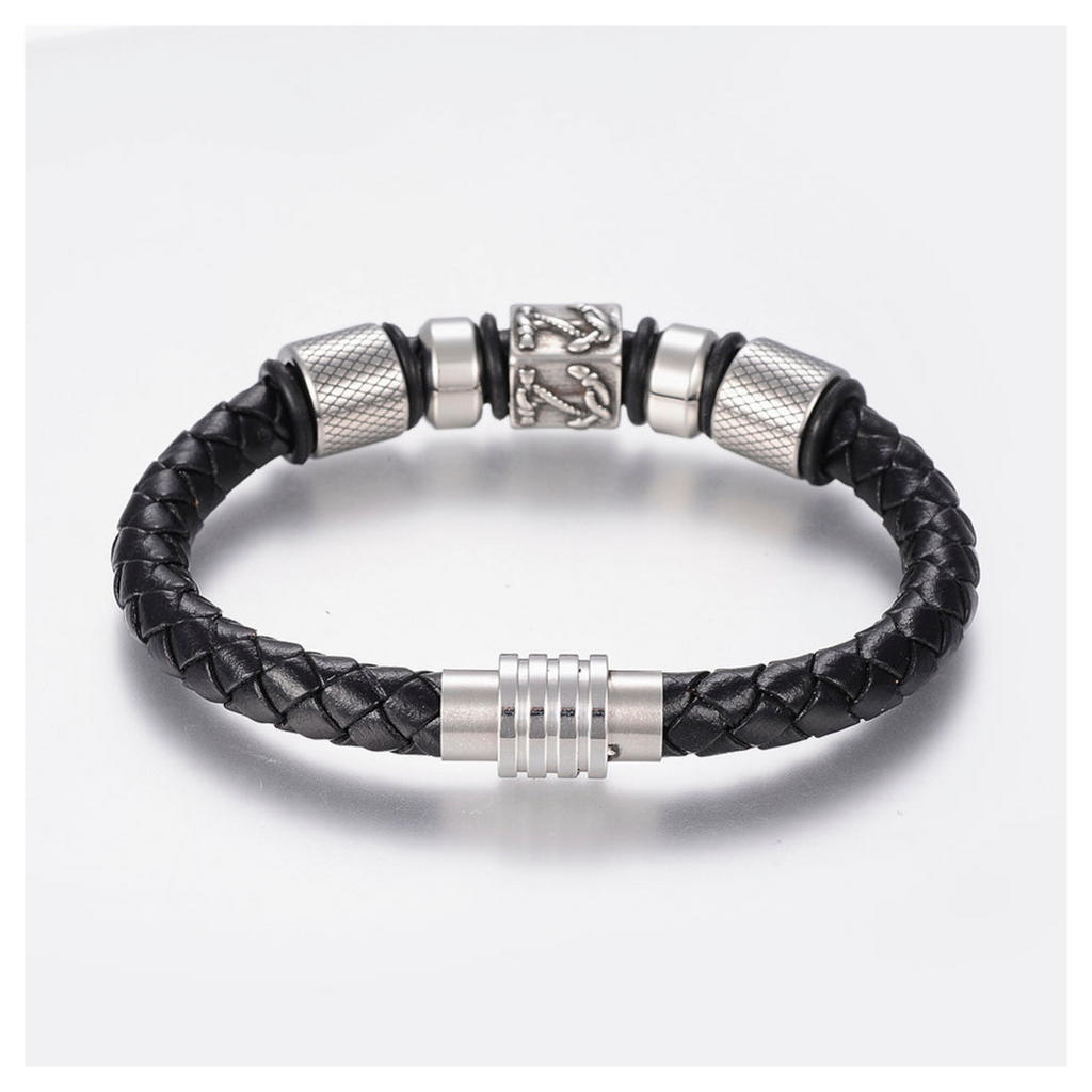 Men's Nautical Leather Bracelet