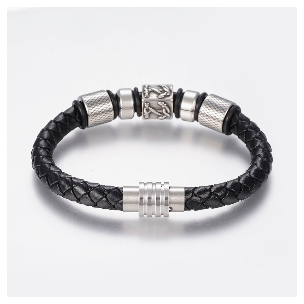 Men's Nautical Leather Bracelet