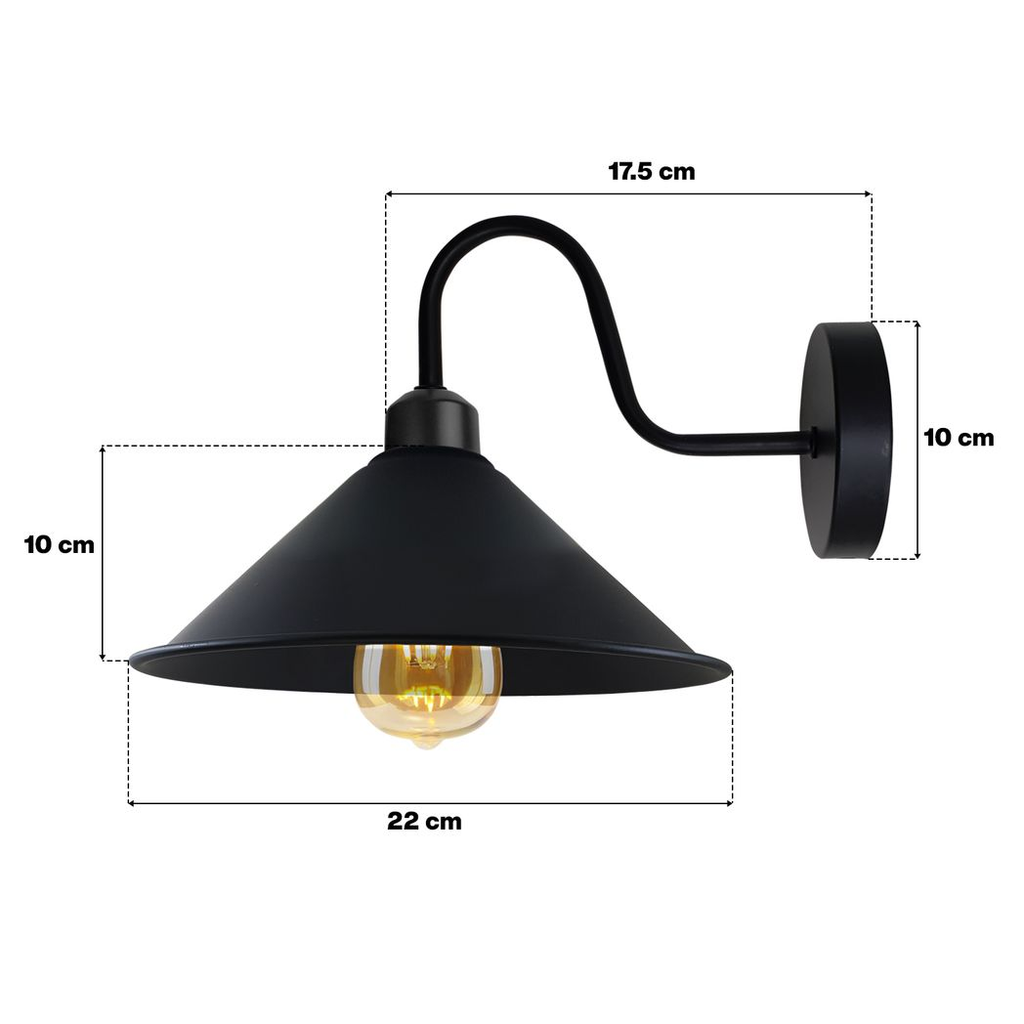 Brushed Brass Wall Light Fixture,Black Wall Sconce E27 Base Socket Screw Type