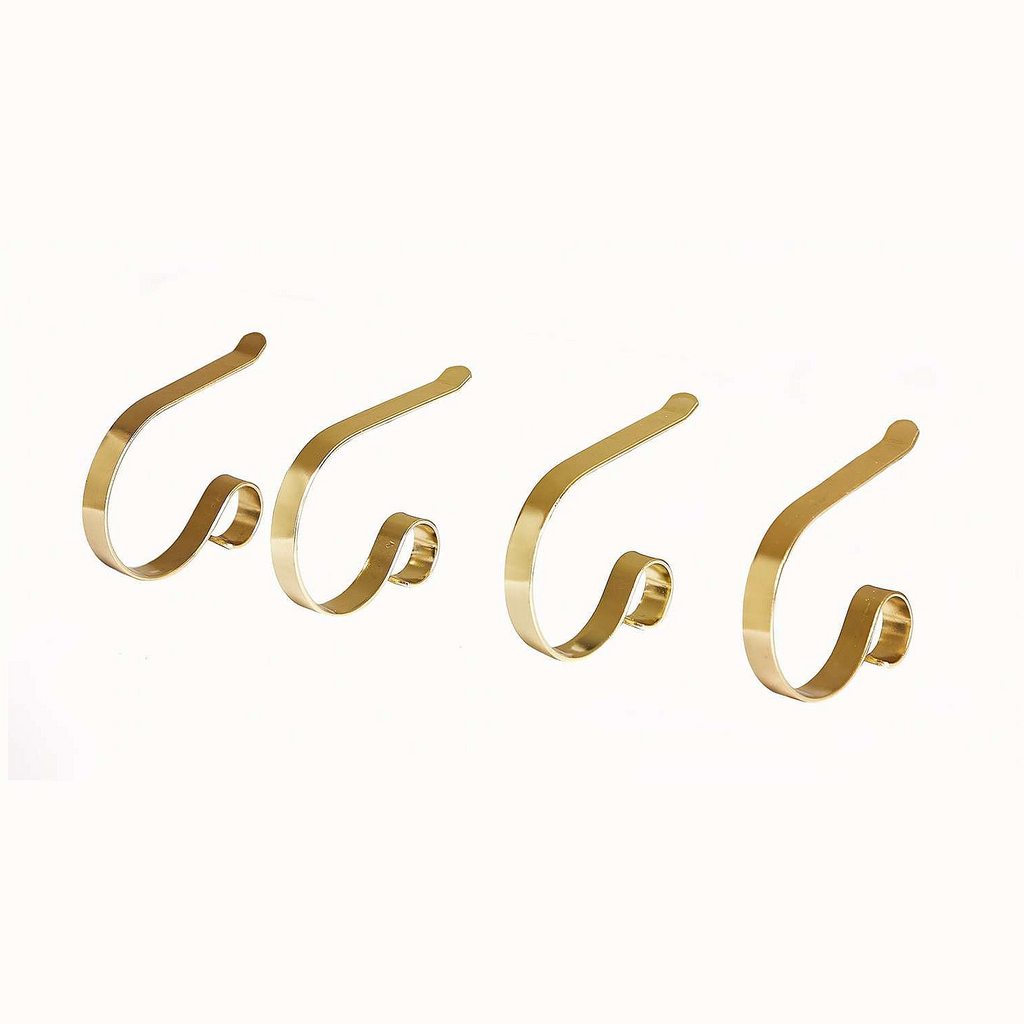 Set of 4 Brass Mantel Clips