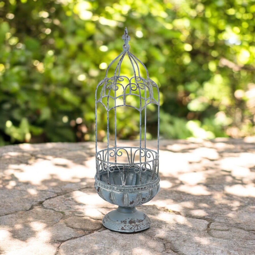 61cm Cream Metal Planter
