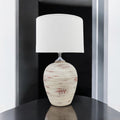 AcaciaHome Elegant Ceramic Table Lamp with Fabric Drum Shade (61cm Cream Lamp)