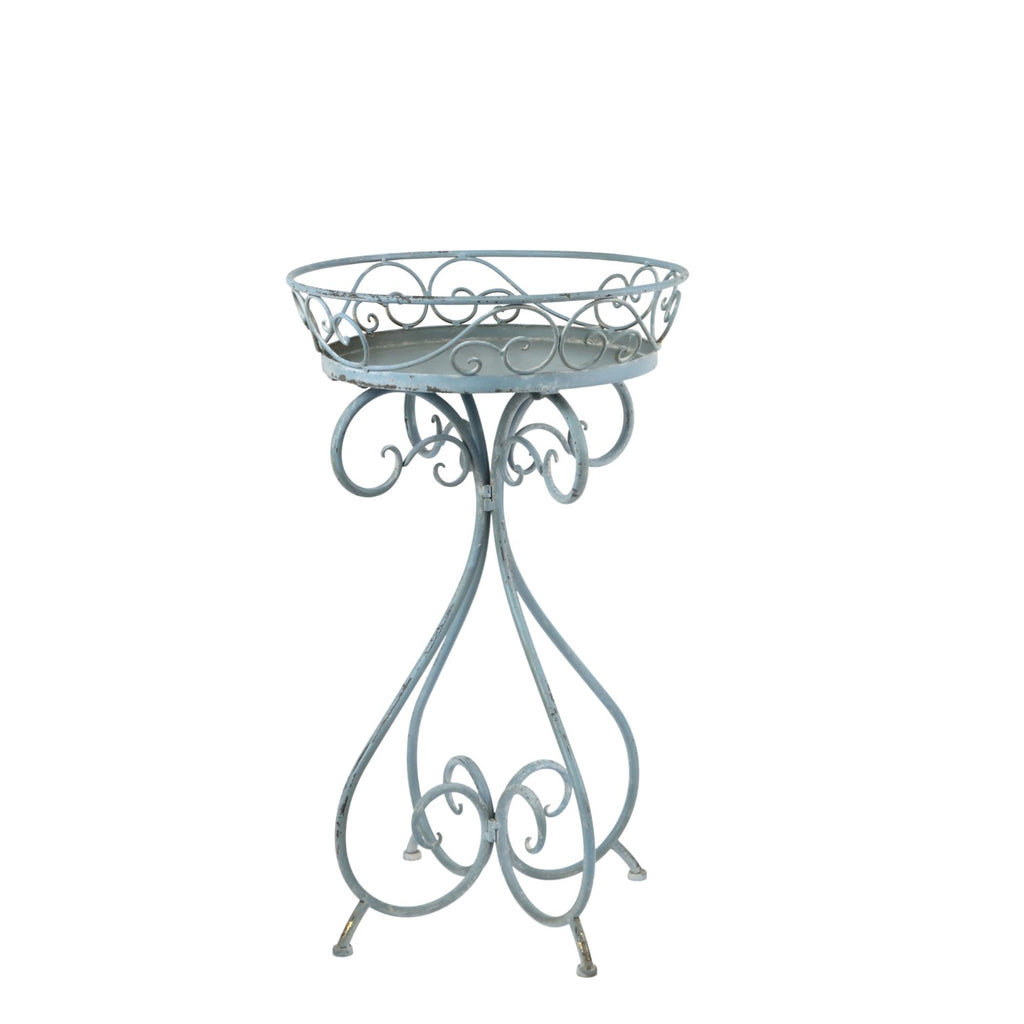 AcaciaHome Elegant 70cm Metal Round Plant Pot Holder Table Frame (Blue)