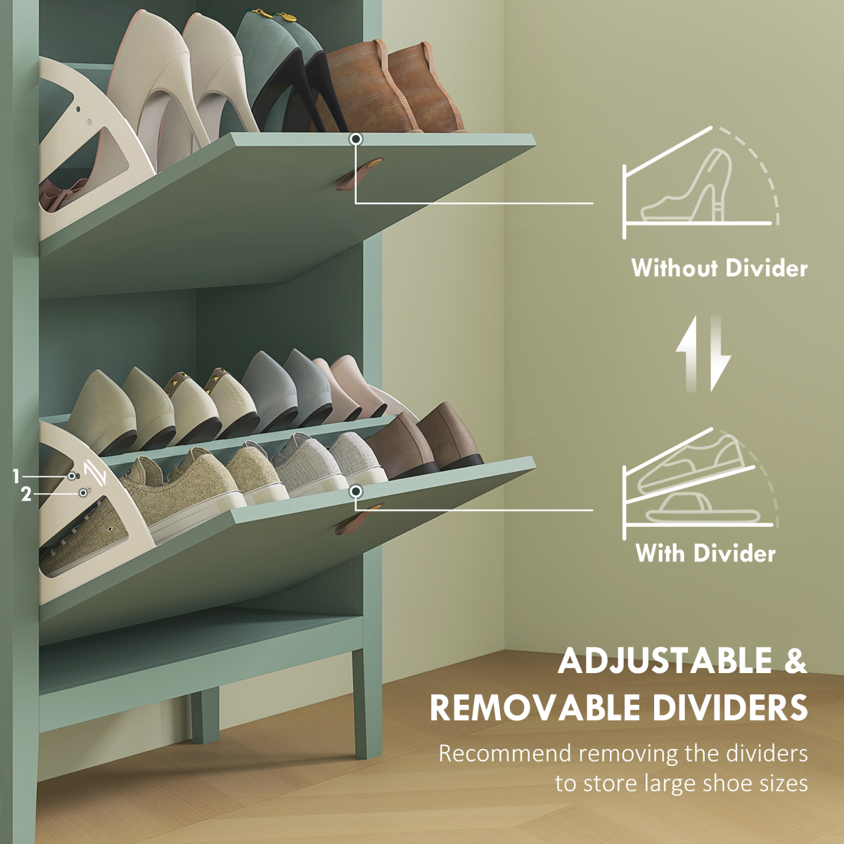 Three drawer shoe cabinet