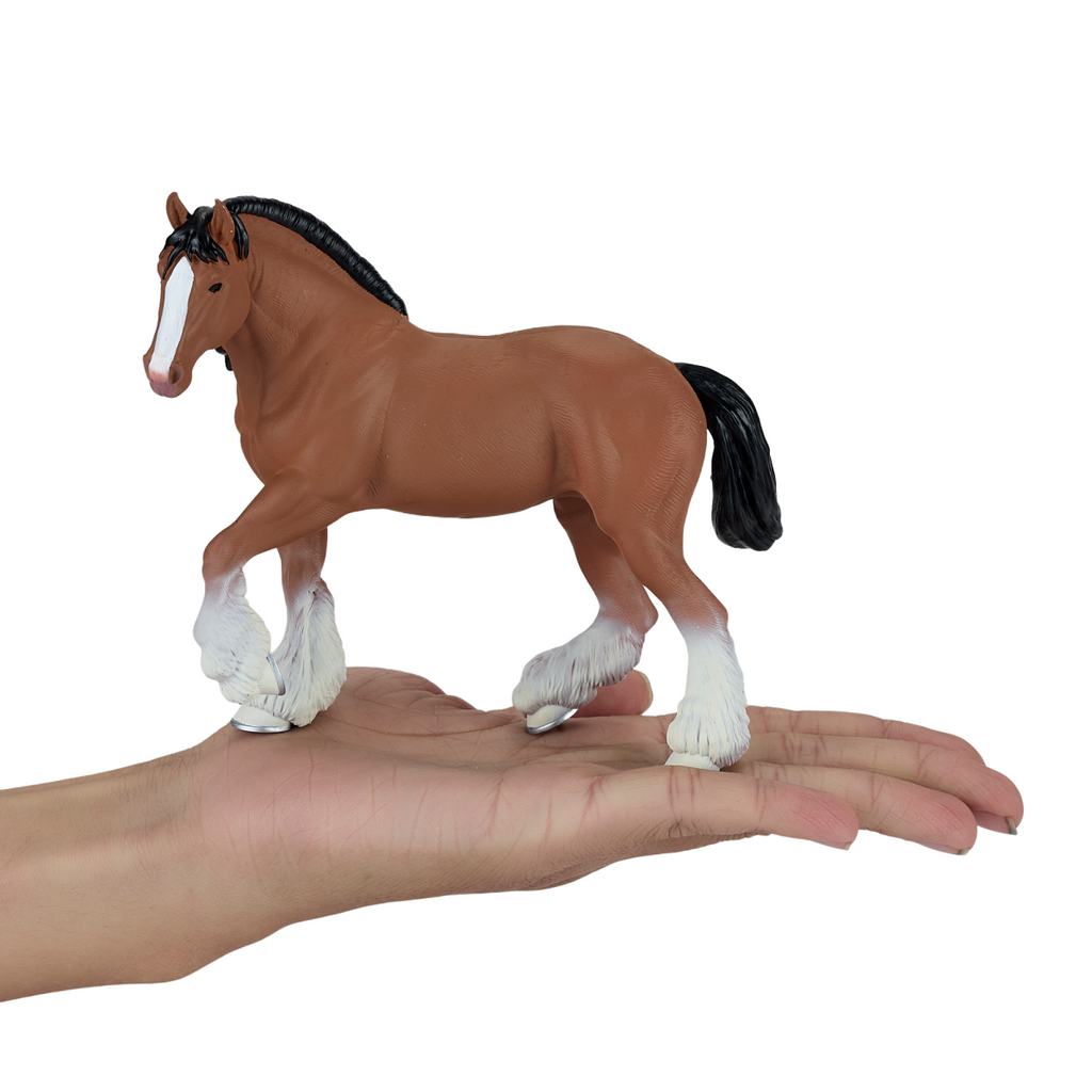 Clydesdale Horse Brown Toy  Realistic Equestrian Model