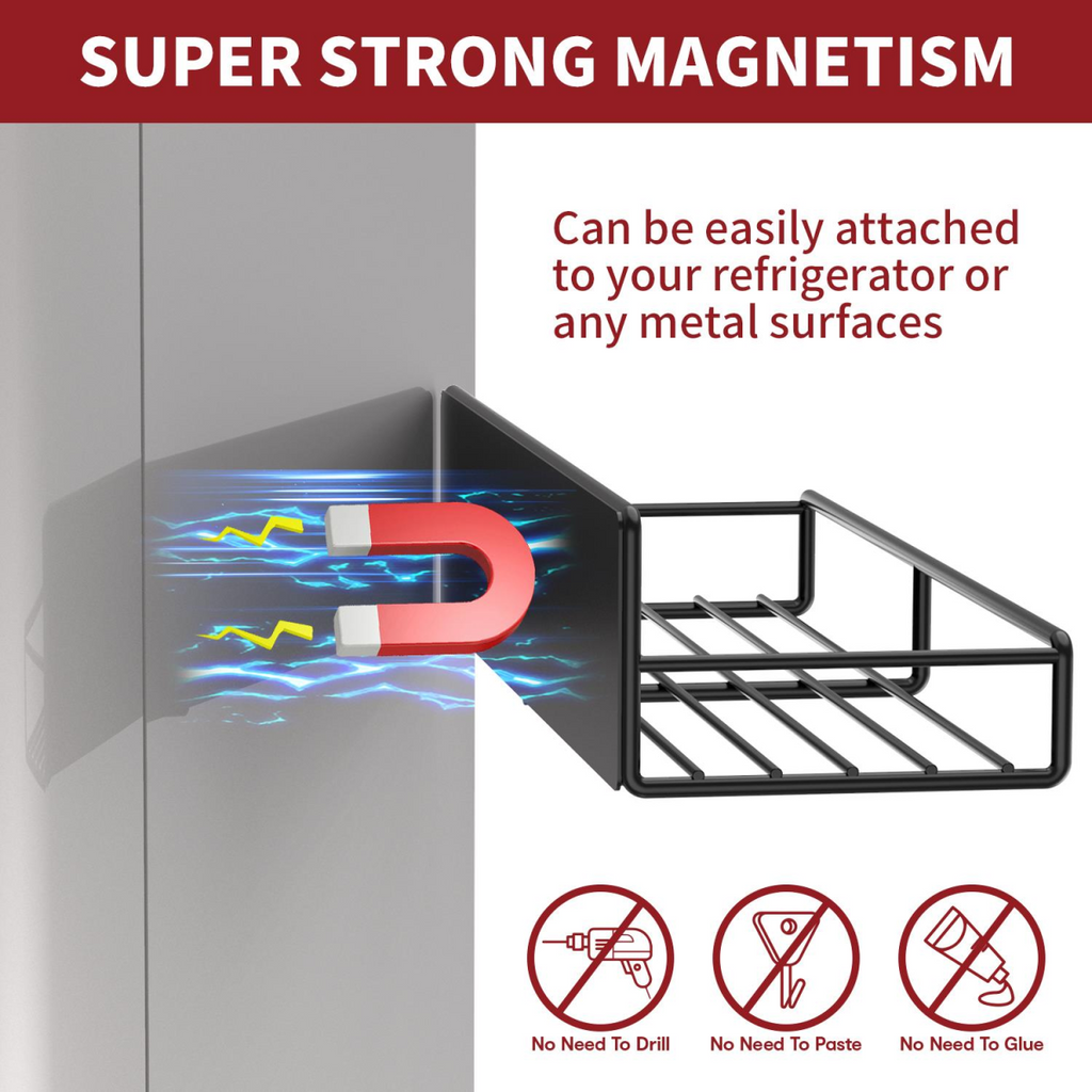 Vinsani 4pc MAGNETIC SPICE RACK METAL SHELF
