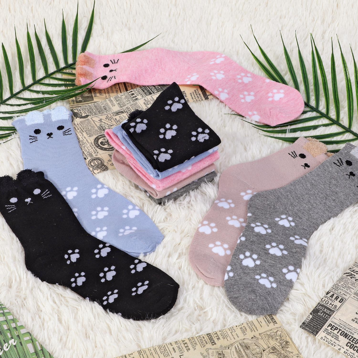 Vinsani CAT SOCKS 5pk