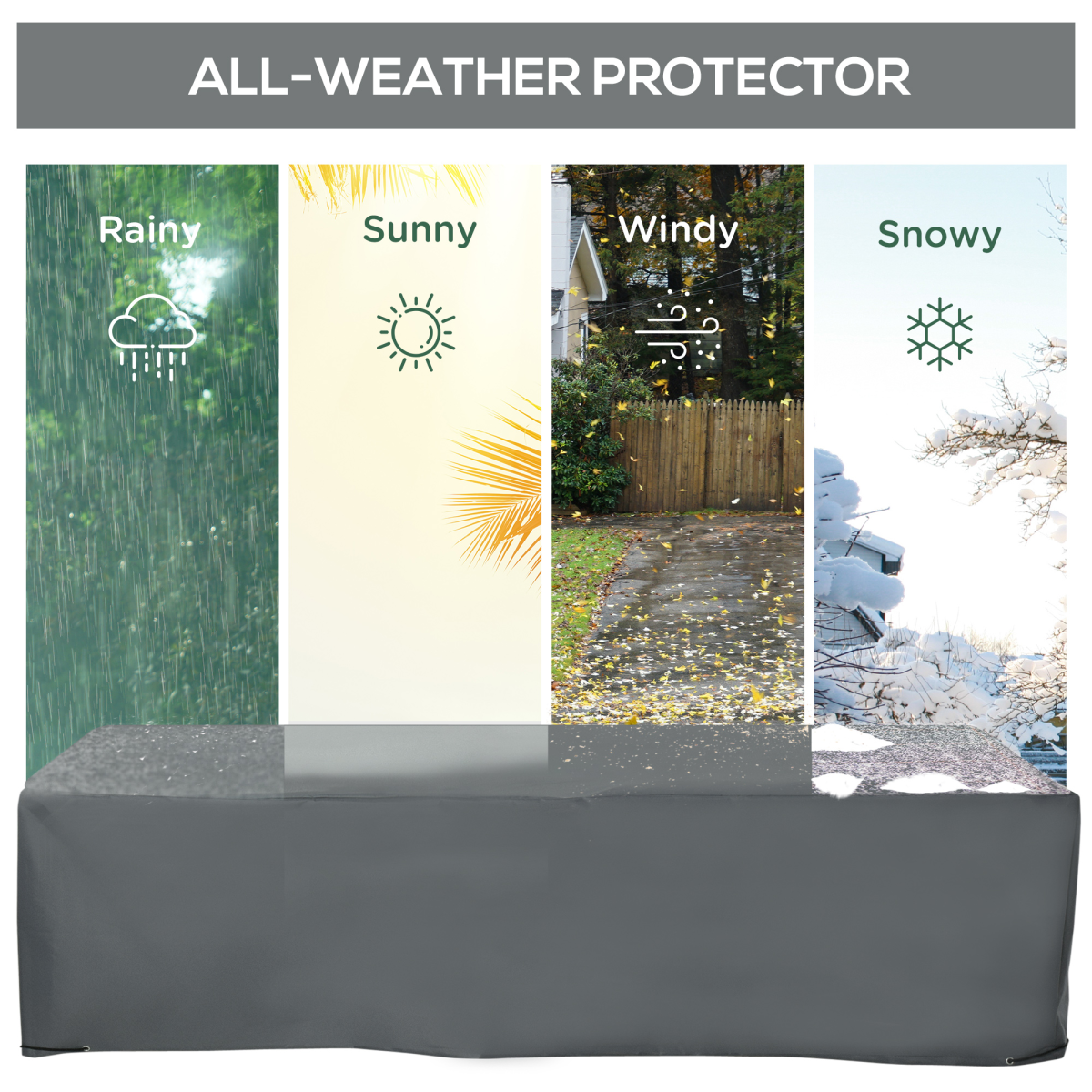 200x73cm Garden Furniture Cover Water UV Resistant Oxford Fabric