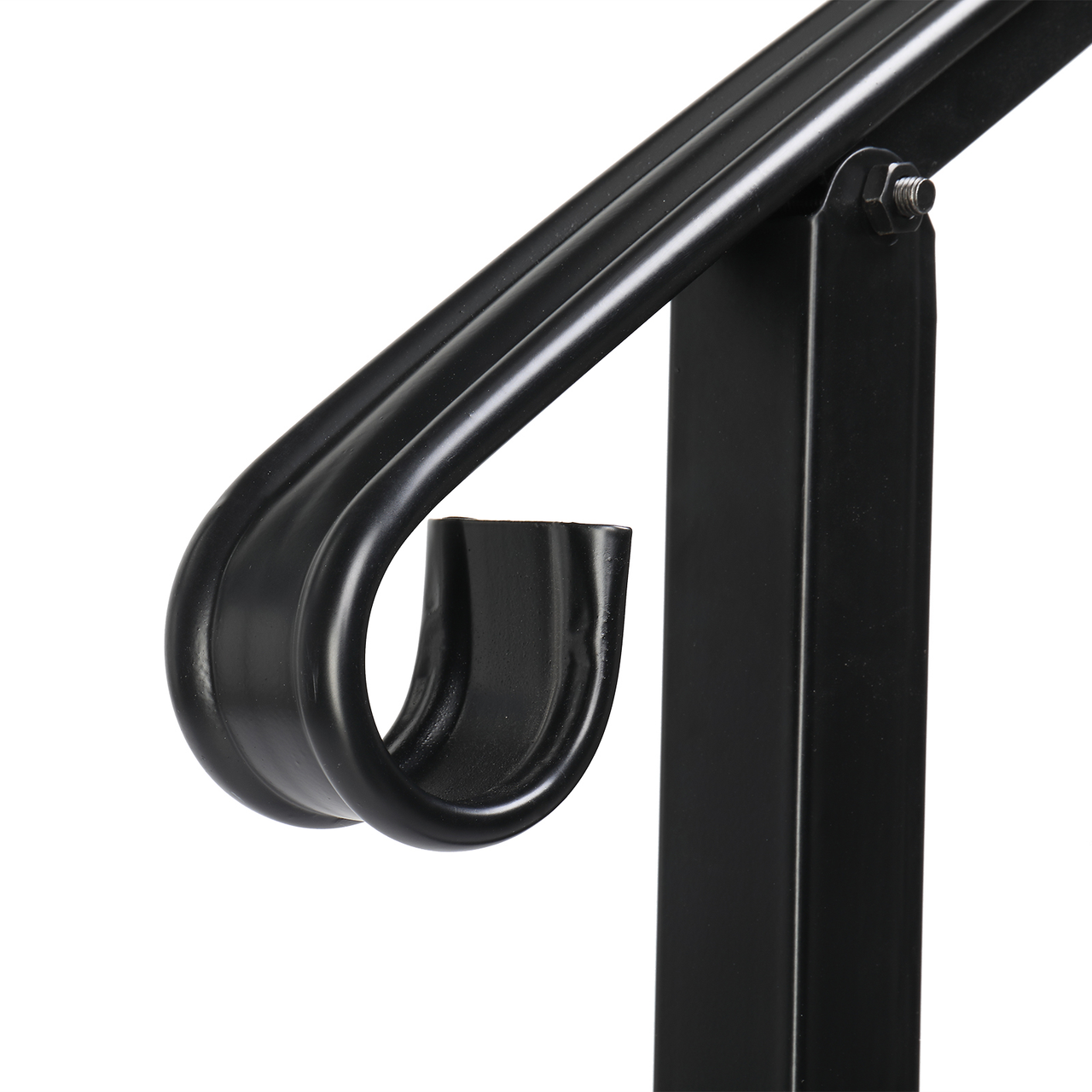 [Same Code：21862947 70638141]Artisasset Matte Black Outdoor 1st Tier Iron Handrail