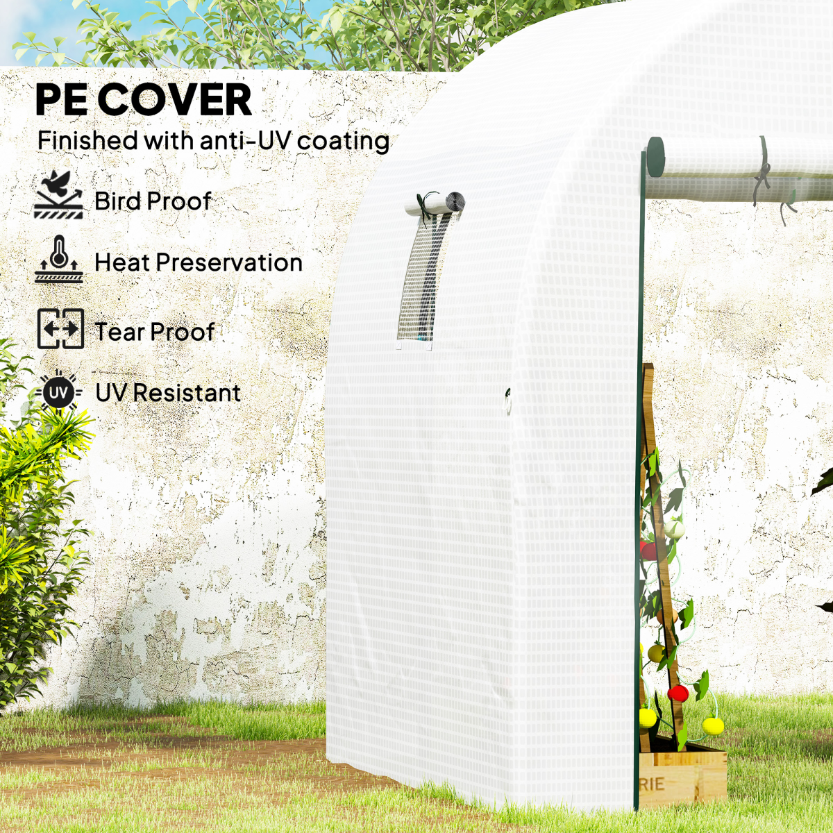 Polycarbonate Greenhouse, Walk-in Green House with Adjustable Roof Vent