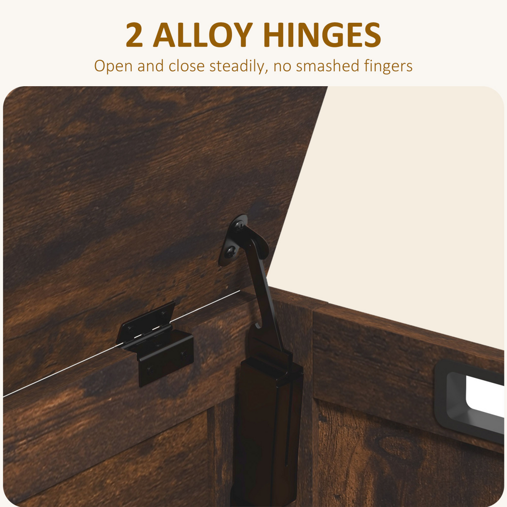 HOMCOM Storage Chest with 2 Safety Hinges, Storage Bench for Living Room