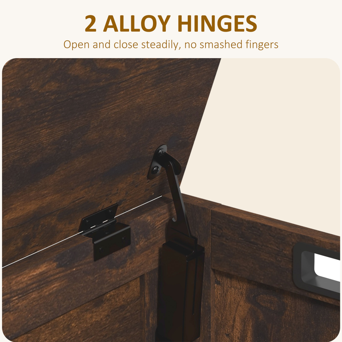 HOMCOM Storage Chest with 2 Safety Hinges, Storage Bench for Living Room