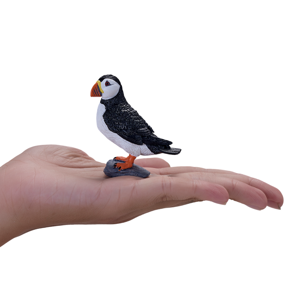 Atlantic Puffin Bird Figurine  Realistic Wildlife Model