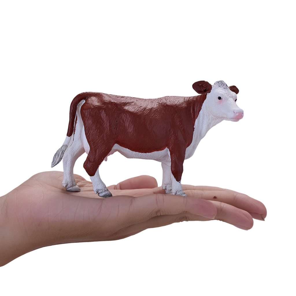 Hereford Cow Toy  Realistic Farm Animal Figurine
