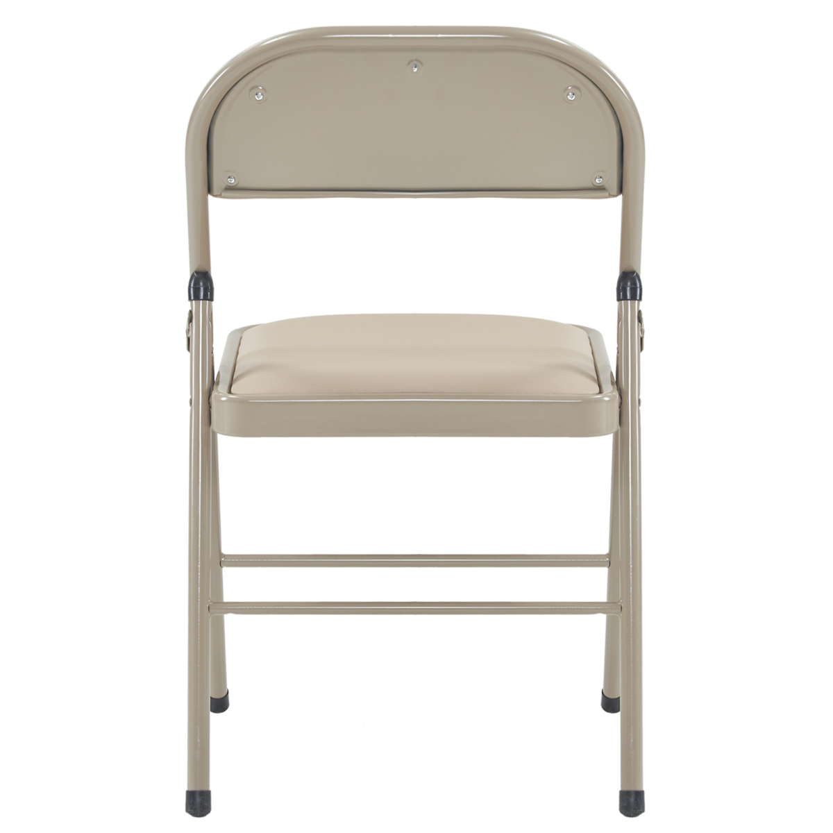 4pcs Elegant Foldable Iron & PVC Chairs for Convention & Exhibition  Light  Brown