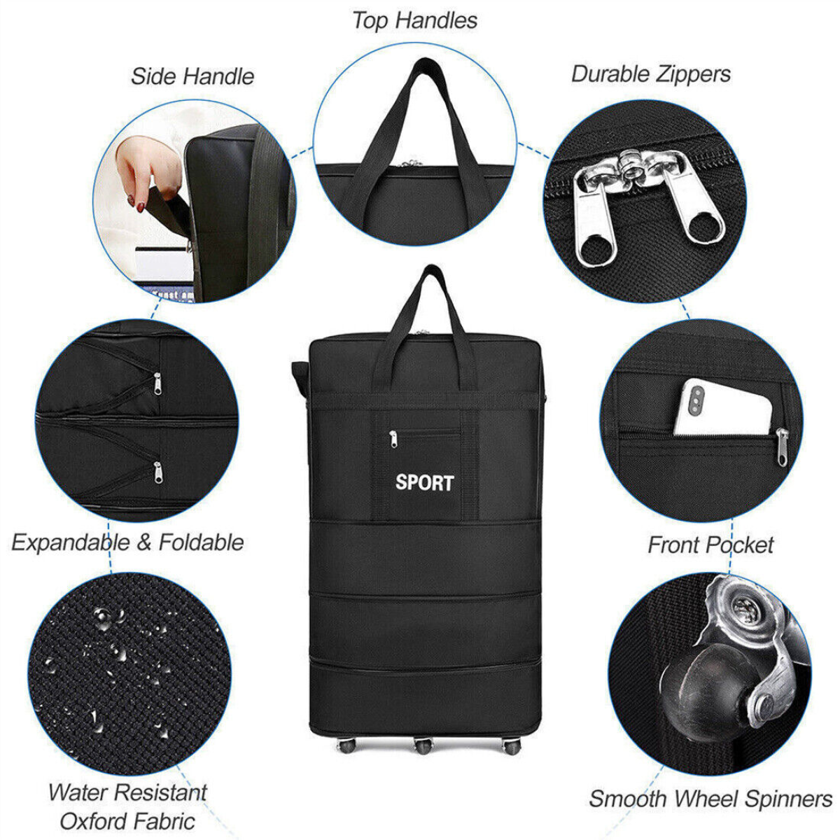 42" Extra Large Lightweight Luggage Trolley Suitcase Travel Bag Handbag BAG UK