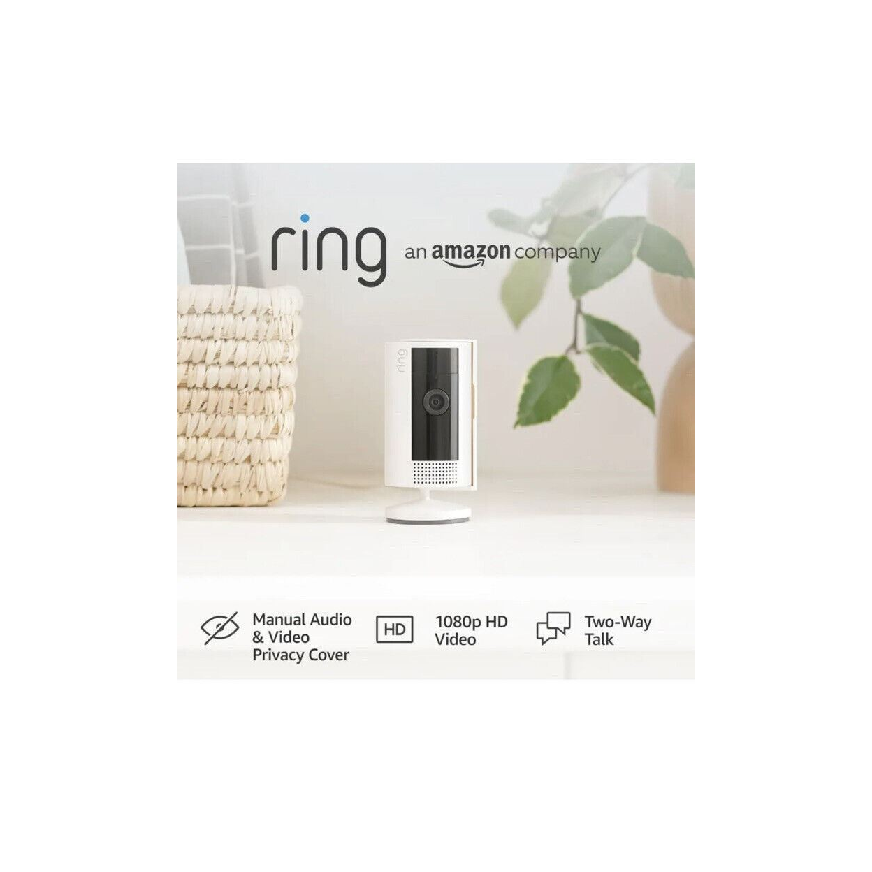 Ring Indoor Camera 2nd Gen Security Cam 1080p HD Video White