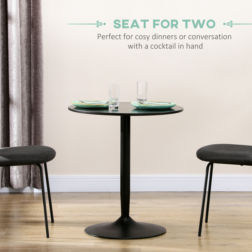 HOMCOM Round Dining Table with Steel Base, Non-slip Pad for Living Room