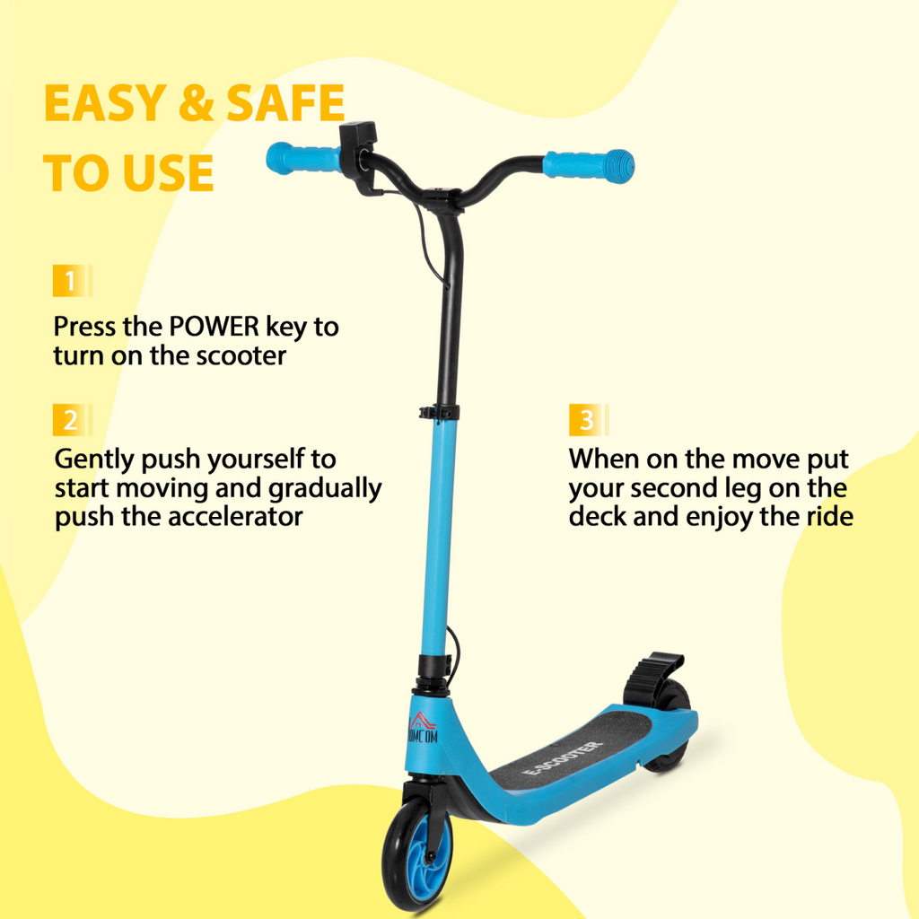 120W Electric Scooter w/ Battery Level Display, Rear Break - Blue HOMCOM